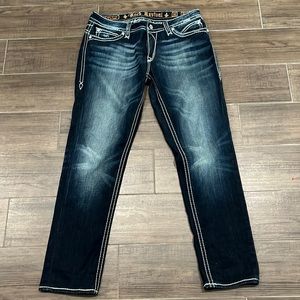 Rock Revival Johanna Skinny Jeans Size 32 Several Stones Missing Back Po…